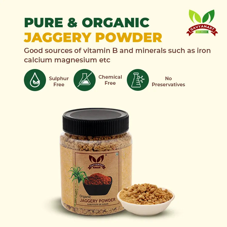 Gavyamart Jaggery Powder | Natural Pure Chemical Free Gur Jaggery