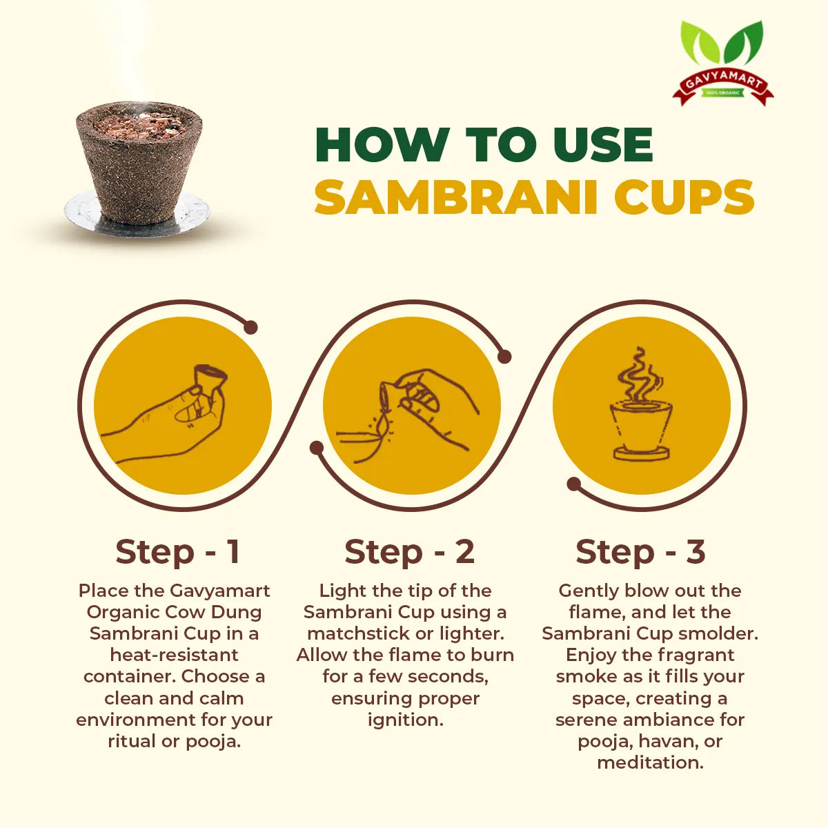 Cow Dung Havan Cups | Panchagavya Sambrani Cup